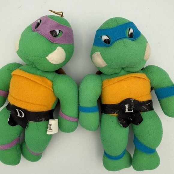 Vintage 1989 TMNT Leonardo Donatello  Plush 8" ACE Novelty Mirage Studios Ninja - Picture 7 of 7